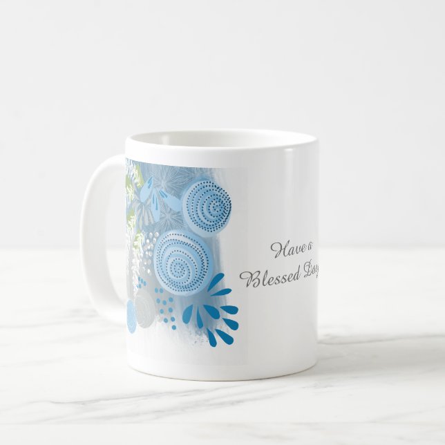Caneca De Café Floral Abstrato Personalizado (Frente Esquerda)