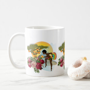 Caneca De Café Floral African Woman Orangan Mug