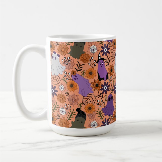 Caneca De Café Floral assustador (Esquerda)