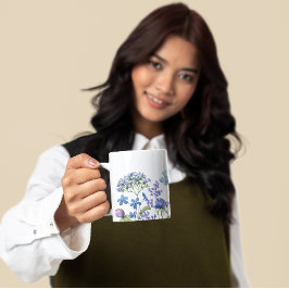 Caneca De Café Floral Azul bonito