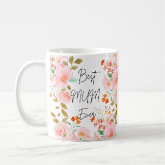 Caneca De Café Floral Best Mãe Ever Mug | Taça Elegante de Café