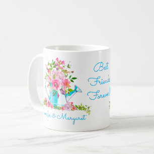 Caneca De Café Floral Blue Best Friends Custom Day BFF