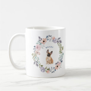 Caneca De Café Floral bonito Cachorro Buldogue Francês