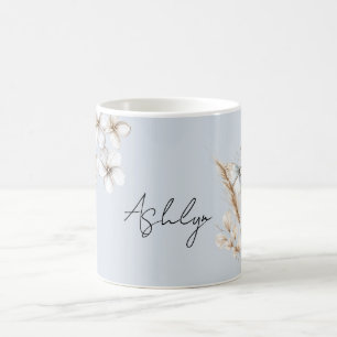 Caneca De Café Floral bonito de Borboleta Branca