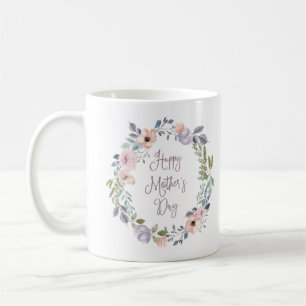 Caneca De Café Floral bonito Dia de as mães feliz