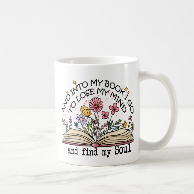 Caneca De Café Floral Book Lover (Direita)