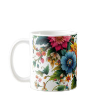 Caneca de café floral botânica