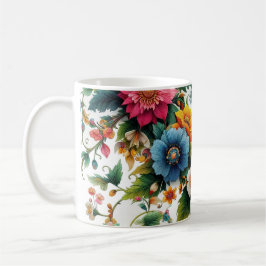 Caneca de café floral botânica