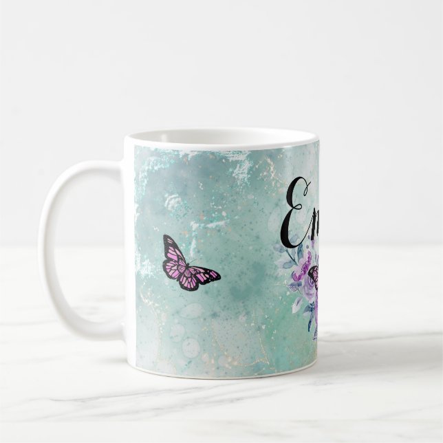 Caneca De Café Floral bouquet purple garden (Esquerda)