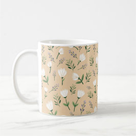 Caneca De Café Floral branco moderno