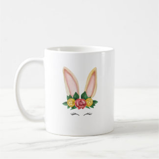 Caneca De Café Floral Bunny Fantasy