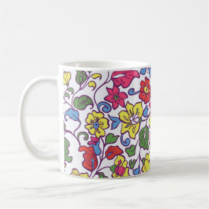 Caneca De Café Floral charmoso: Textura de jardim sem costura