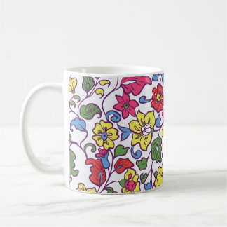 Caneca De Café Floral charmoso: Textura de jardim sem costura