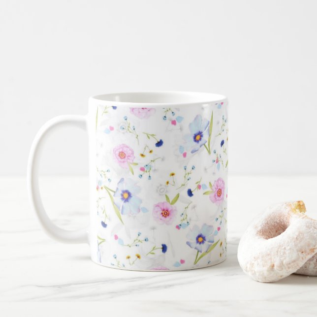 Caneca De Café Floral Coffee Mug (Com Donut)