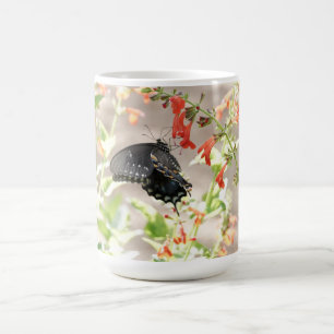 Caneca De Café Floral com borboleta