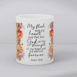Caneca de Café Floral com Versículo Bíblico