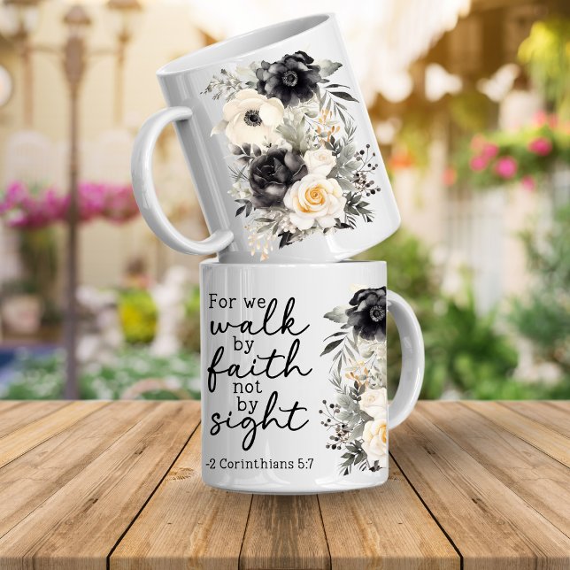 Caneca de Café Floral com Versículo Bíblico (Inspirational scripture bible verse floral mugs that will encourage and inspire you daily)