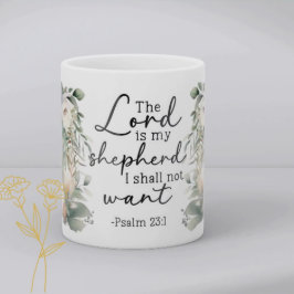 Caneca de Café Floral com Versículo dos Salmos