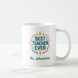 Caneca De Café Floral Cor-de-rosa com os melhores professores de