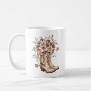 Caneca De Café Floral Cowgirl Boots