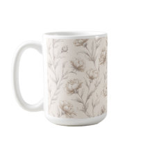 Floral Creme Marrom Cacau
