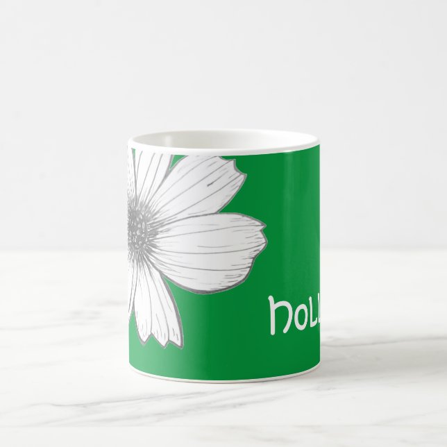 Caneca De Café Floral Custom Name Irish green (Centro)