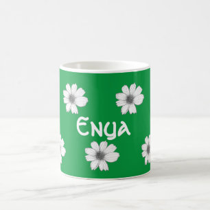 Caneca De Café Floral Custom Name Irish Green