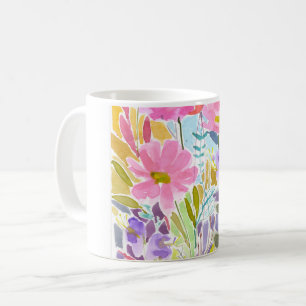 Caneca De Café Floral de Aquarela