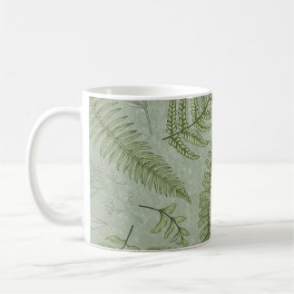Caneca De Café Floral de Aquarela Verde Elegante