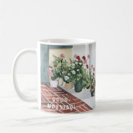 CANECA DE CAFÉ FLORAL DE COR DE ÁGUA COM BOA MANUTENÇÃO