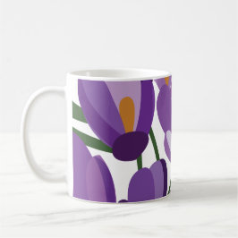 Caneca De Café Floral de Crocus Roxo