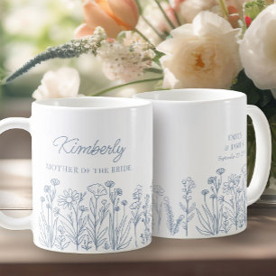 Caneca De Café Floral de Flor Selvagem Qualquer Borda Desenhada D
