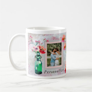 CANECA DE CAFÉ FLORAL DE FOTOGRAFIA EM QUADRO ELEGANTE