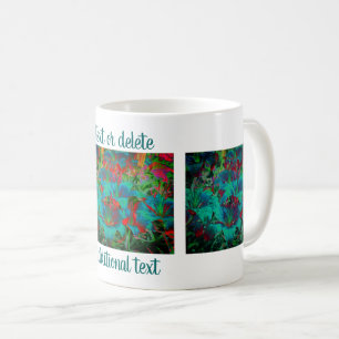 Caneca De Café Floral de lírios azuis vívidos personalizado