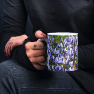 Caneca De Café Floral de Lupina Subalpina Roxo