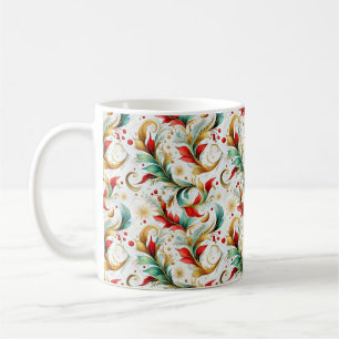 Caneca De Café Floral de natal girado