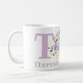 Caneca De Café Floral Design Coffee Mug com o nome Theresa