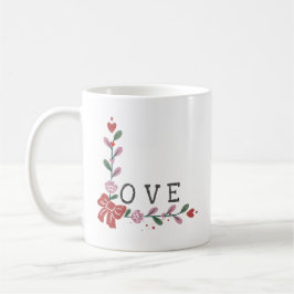Caneca De Café Floral Dia de os namorados Love