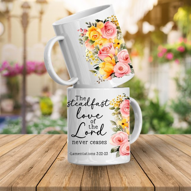 Caneca de Café Floral do Versículo Bíblico Amor de (Cute Bible verse mugs)