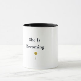 Caneca de Café Floral Ela Está se Tornando