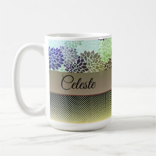 Caneca De Café Floral Elegante Personalizado