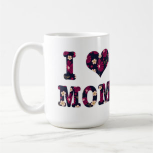 Caneca De Café Floral Eu Amo Mamãe 