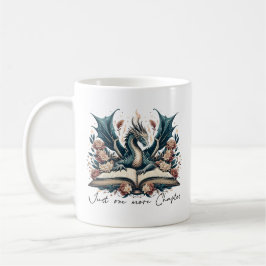 Caneca De Café Floral Fantasy Book Dragon Só mais um capítulo