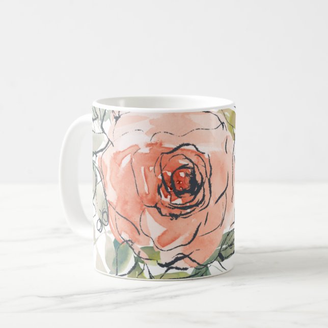 Caneca De Café Floral Feminine Mug para Ela (Frente Esquerda)