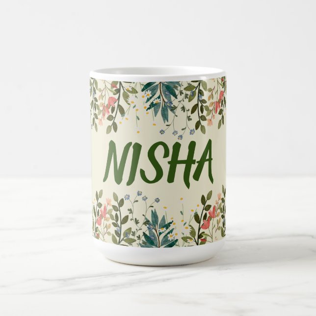 CANECA DE CAFÉ FLORAL GARDEN PASTEL COFFEE MUG DESIGN (Centro)
