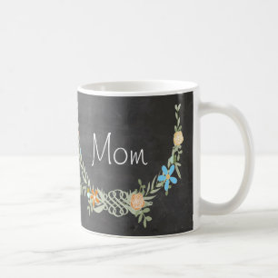 Caneca De Café Floral Garland Mãe Mug