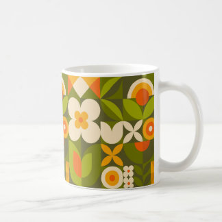 Caneca De Café Floral Geométrico