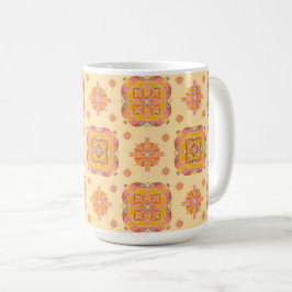 Caneca De Café Floral Grid