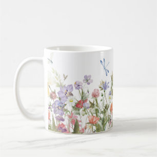 Caneca De Café Floral Ilustrada à Mão