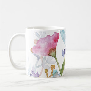 Caneca De Café Floral Ilustrada à Mão
